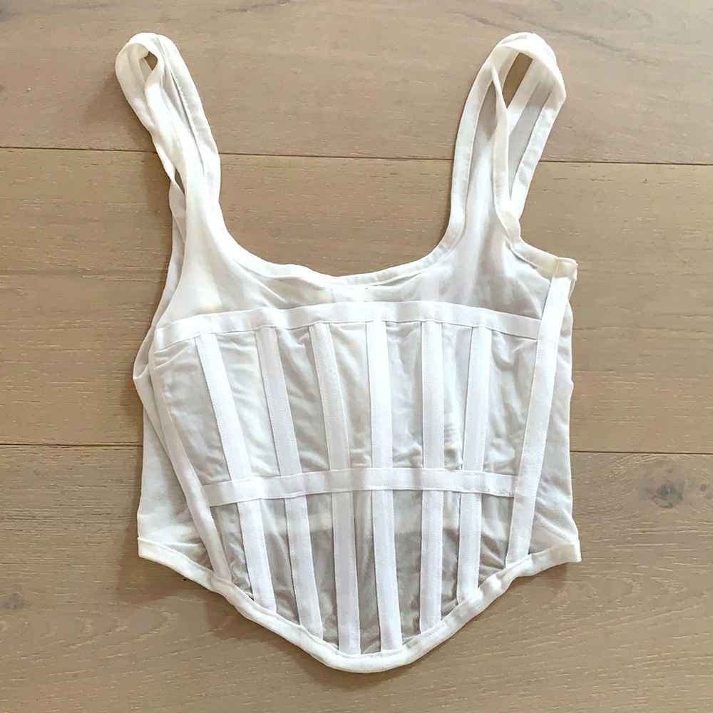 White Sheer Corset Top